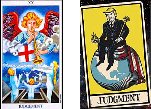 Economist magazine app called 'The World in 2017 judgment tarot card