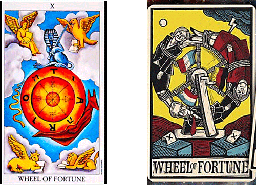 Economist magazine app called 'The World in 2017 Wheel of Fortune tarot card