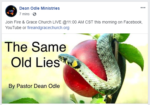 Same old lies from Pastor Dean Odle about flat earth and Revelation prophecy