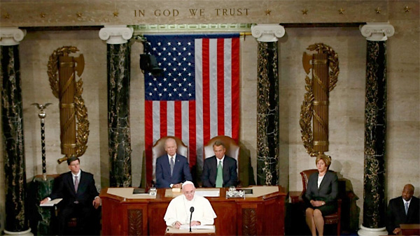 The General in Rome controls the USA. We see the Roman fasces symbols, which represent their authority, on the Statue of Freedom which is on top of the U.S. Capital building and in the U.S. House of Representatives.