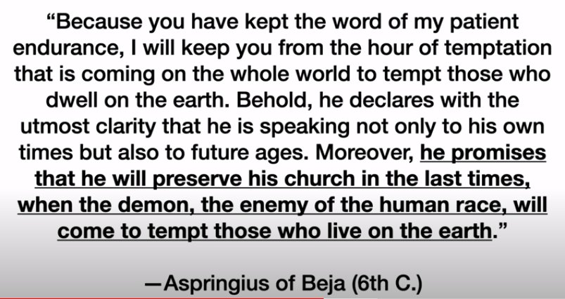 Joel Richardson of FAI Studios showed quotes from early church fathers to seemingly prove his explanation. 2