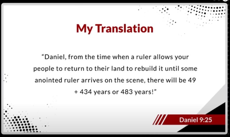 Allen Parr of THE BEAT says that 69 sets of seven will pass from the time of the command is given to rebuild Jerusalem until a ruler - the Anointed One - comes.