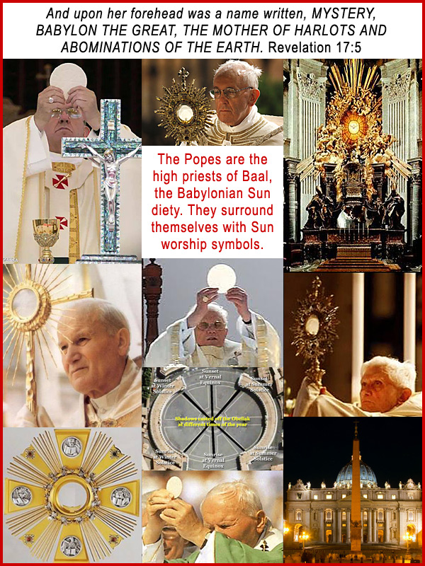 The Popes of Rome worship the sun god